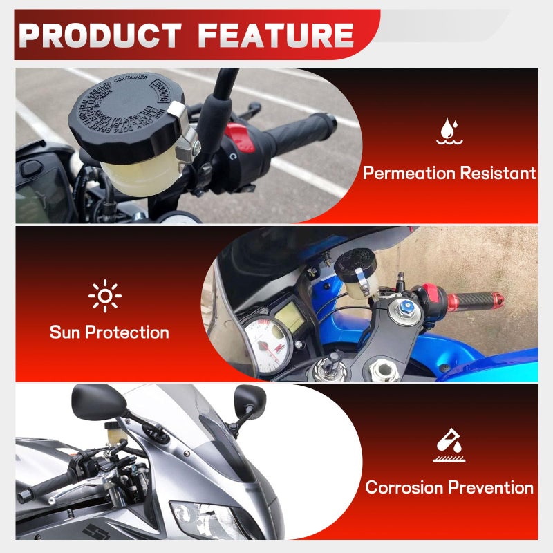 LE LEFOSSI Motorcycle Front Brake Master Cylinder Brake Pump Tank Oil Cup Fluid Bottle Reservoir w/Bracket Aftermarket Part Compatible with for Suzuki GSXR 600 1997-2005 GSXR 750 2000-2005 GSXR 1000 - Image 5